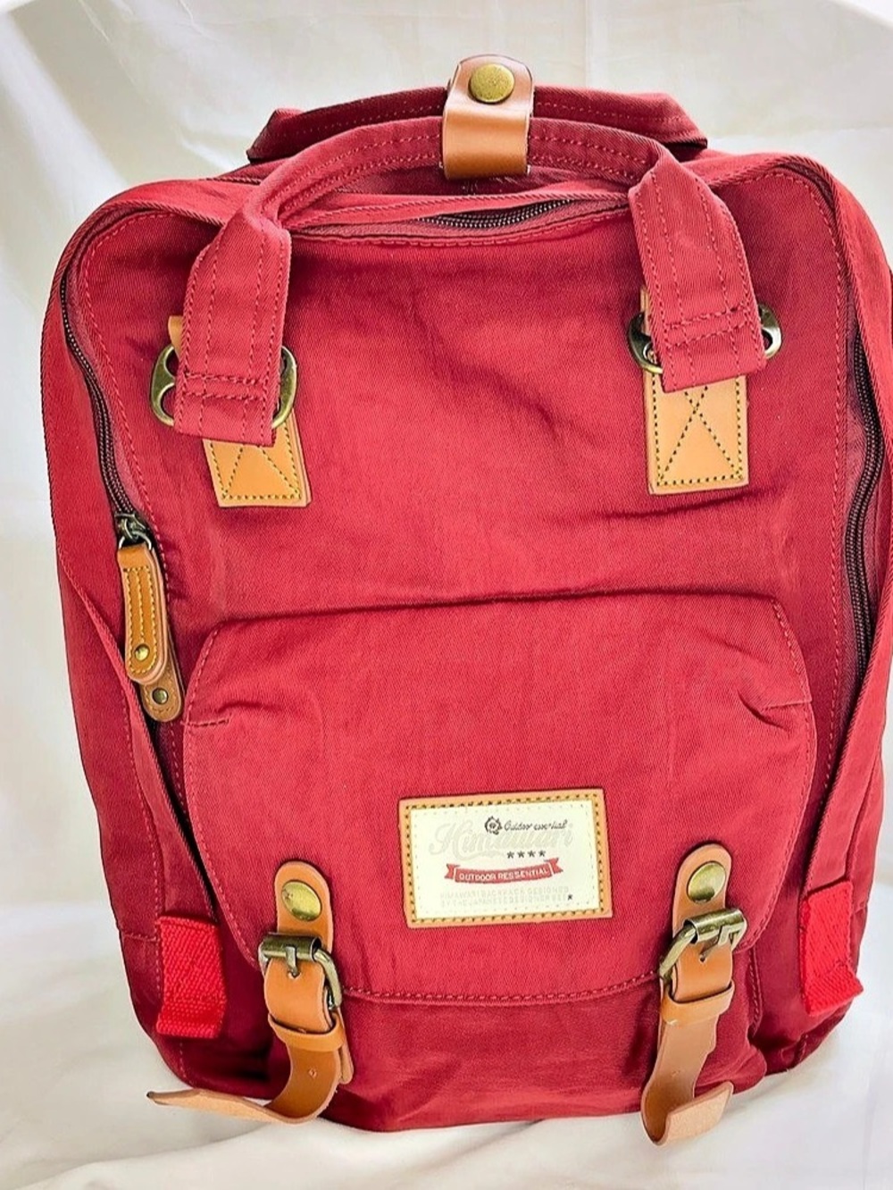Himawari Travel Laptop Backpack Red & Brown Backpack
